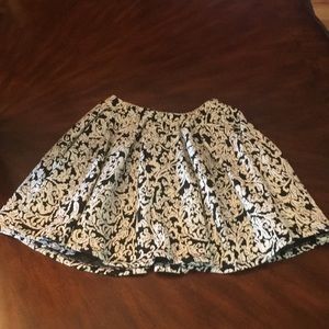 Black and white floral skirt